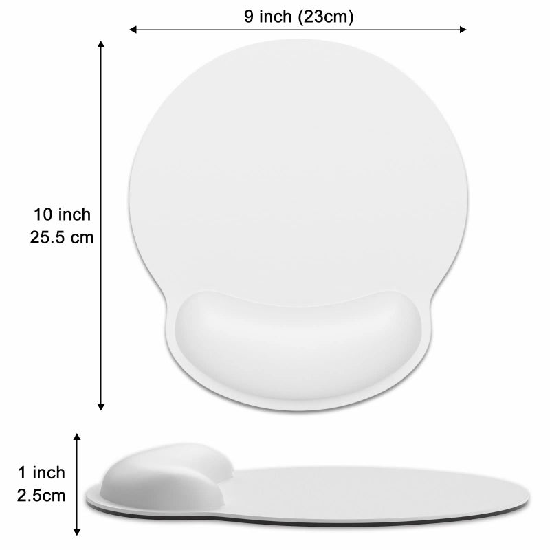 Dapesuom Ergonomic Mouse Pad with Wrist Support  Comfortable Memory Foam Wrist Rest for Easy Typing Pain Relief  Cute Computer Gaming Desktop Mouse Mat with Non-Slip Base for Laptop  Office  White - Image 2